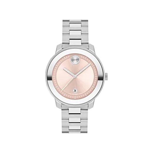 Movado Bold Verso Women's Sport Watch - Swiss Quartz Movement, Stainless Steel Link Bracelet - 3 ATM Water Resistance - Luxury Fashion Timepiece for Her - 38mm