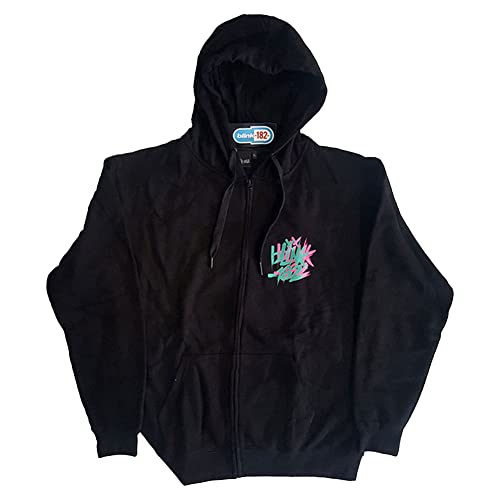Blink-182 Hoodie Double Six Arrow Smile Band Logo Official Mens Black Zipped XL