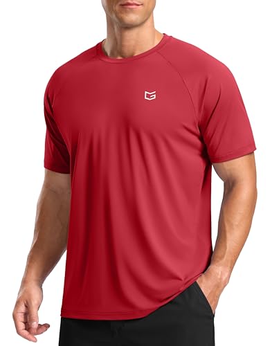 Men's Athletic Workout T-Shirts Moisture Wicking Cooling Running Shirts Short