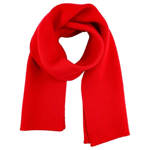 UAMOEI Kids Scarf for Girls Scarf Toddler Boys Scarves Knit Winter Scarves Fashion Neck Warmer Kids Neck Warmers Boy (Red)