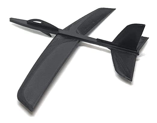 CERO ® 3D Printed Glider Throwing Plastic Plane, Dual Flight Mode, Aeroplane Gliders Flying Aircraft, Gifts for Kids, 4 to 14 Year Old Boy | Girls (Black PLA Plastic) V.B.12.23