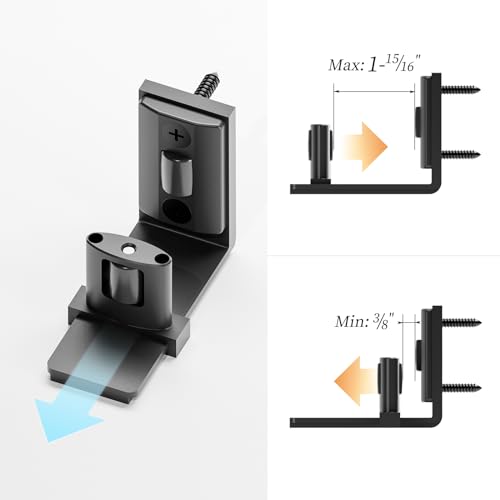 BONIKLUBA Schiebetür Bodenführung Unten, Einstellbare Bodenführung Schiebetür U-Form Design, an der Wand Montiert, schwarz