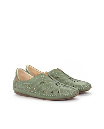 Image of PIKOLINOS Jerez 578-7399 Women's Slip-On Moccasins - Premium Calfskin Leather - Removable Cushioned Insole, Elastic Fit, Lightweight Everyday Comfort and Support