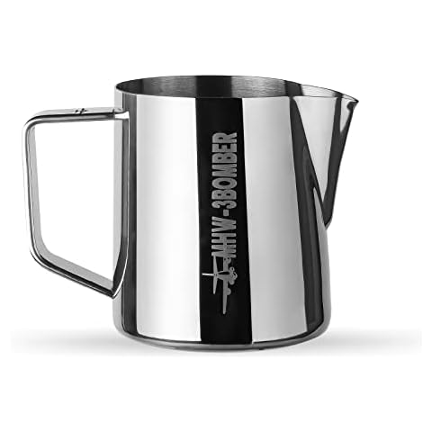 MHW-3BOMBER Stainless Steel Milk Frothing Pitcher Crocodile Spout 13oz Espresso Milk Pitcher Barista Tool, Frother Jug for Espresso Machine Coffee Cappuccino Latte Art. (400ML, Glossy) P5001S Cover