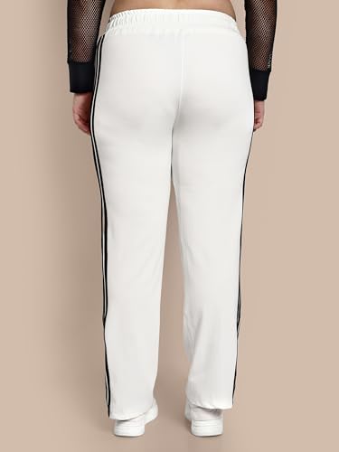 Image of CUPID Woman's Rich Cotton Side Stripes Joggers, Lower, Athleisure, Activewear Trackpant, Night n Gym Wear Lounge Pant for Ladies M to 2XL