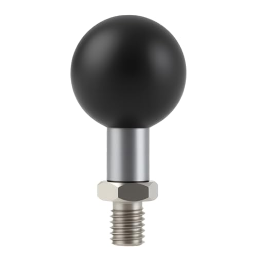 Adaptador de bola de 1 pulgada, poste roscado M8 x 1,25, adaptador de bola de montaje Ram, compatible con RAM Mounts B, brazo de doble zócalo, para bicicleta y motocicleta, soporte para teléfono móvil