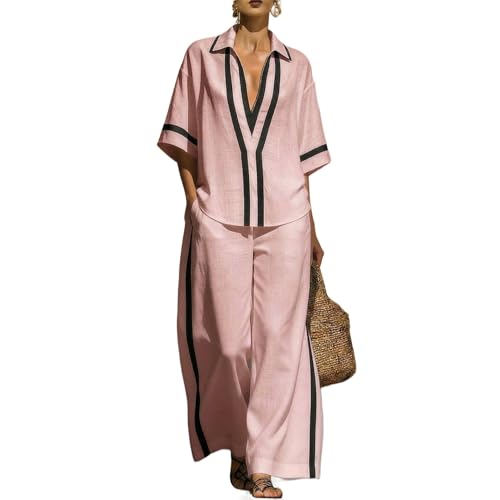 Ensemble chemise large manches courtes pour look vacances et détente été