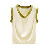 Photo Gallery ybing canottiera da donna alla moda con scollo a v, canotta larga, morbida, camicetta intima, comoda, tinta unita, senza maniche, maglietta estiva, per adolescenti, ragazze, giallo., m Photo Gallery ybing canottiera da donna alla moda con scollo a v, canotta larga, morbida, camicetta intima, comoda, tinta unita, senza maniche, maglietta estiva, per adolescenti, ragazze, giallo., m
