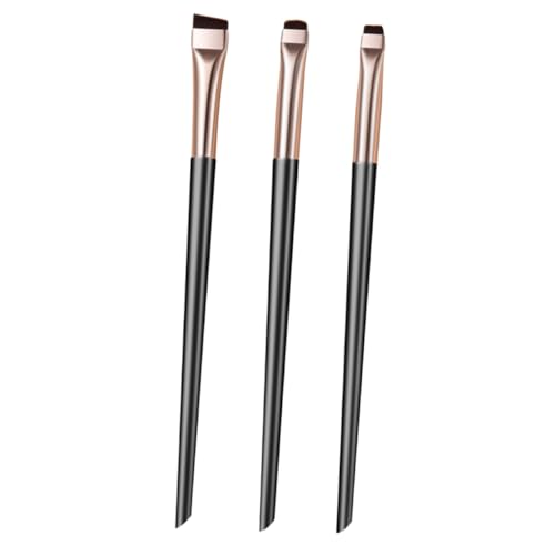 Cabilock Pinceles de Maquillaje Negro y Dorado Brochas Suaves para Delineador de Ojos Sombras y Corrector bajo Ojos Diseño Angular para Precisos y Duraderos para Uso Diario y Viajes