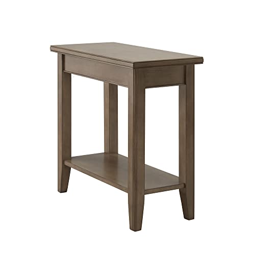 Image of Leick Home Laurent End Table, 12 inch, Smoke Gray