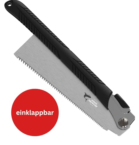 FAMEX 5523 Profi Japansäge Ryoba 240mm aus Karbonstahl, 7-9/17 TPI, Made in Japan - Handsäge klappbar für Heimwerker und Gewerbe, Feinsäge für Holz, Zugsäge