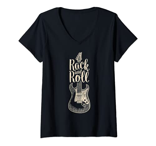Femme Rock And Roll Graphic Tees - Novelty T-Shirts & Cool Designs T-Shirt avec Col en V