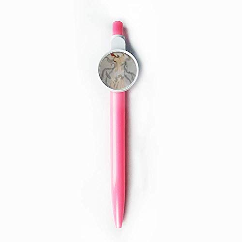 Peinture chinoise sur éventail pliant avec stylo à bille rétractable bleu