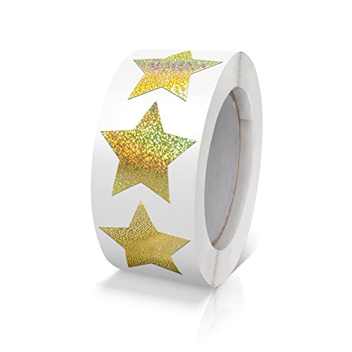 Pegatinas de estrellas doradas, rollo de 2,5 cm, pequeñas autoadhesivas, brillantes, pegatinas de Navidad, estrellas, brillantes, decoración para scrapbooking, 500 unidades