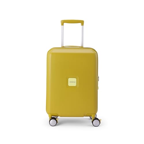 Image of American Tourister Purimax 55 CM Cabin Suitcase with TSA Lock & 8 Wheels Hard Polycarbonate /Trolley Bag for Holiday /Travel Bag for Holiday /Travel Bag with Double Spinner Wheels for Unisex- Yellow