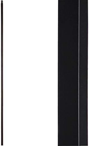 1/2" Stair Railing Iron Balusters (Contractor 15-Pack) Plain BAR Stair Parts Modern Hollow (Real Satin Black not Matte) Metal Spindles - 1/2" x 44" Tall