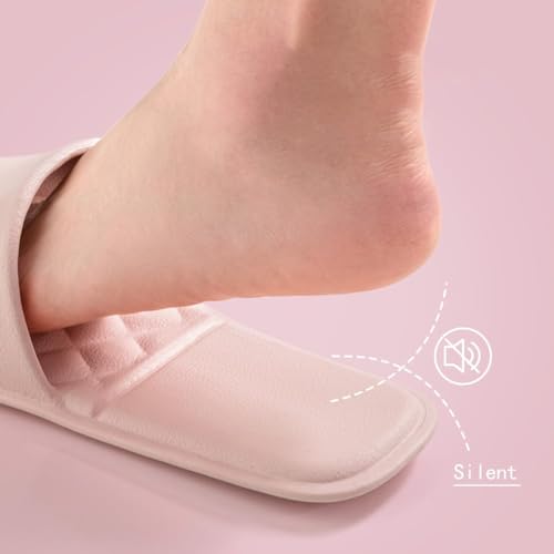 Foldable Travel Slippers with Satin Storage Bag, Non Slip Shower Shoes Lightweight Hotel Slippers Space Saving Business Trips Slippers for Women and Men4