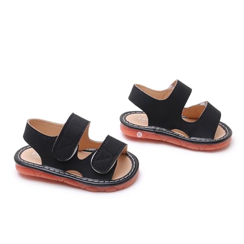 Image of WILLFUN Baby Boy Girl Summer Infant Squeaky Sandals Premium Rubber Sole Closed-Toe Non-Slip Shoes Toddler First Walkers