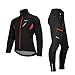 ROCKBROS Winter Fahrradbekleidung Herren Fahrrad Jacke + Hose Set Radjacke Wasserfest Windjacke Lange Radhose Freizeithose M-4XL