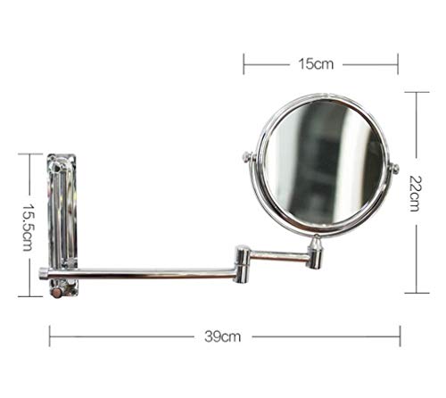 Miroir à grossissement 3X extensible et pivotant en chrome