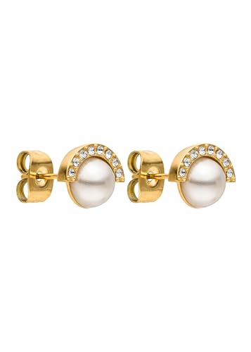 Boucles d'oreilles perles Purelei® Halo en acier doré 18K et oxydes