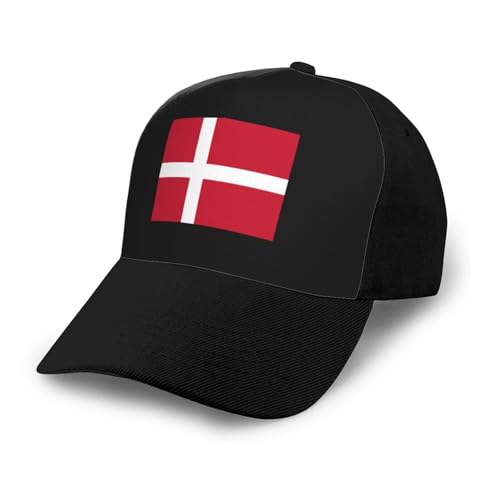 Flag of Denmark Unisex Classic Adjustable Curved Brim Baseball Cap, Trucker Hat