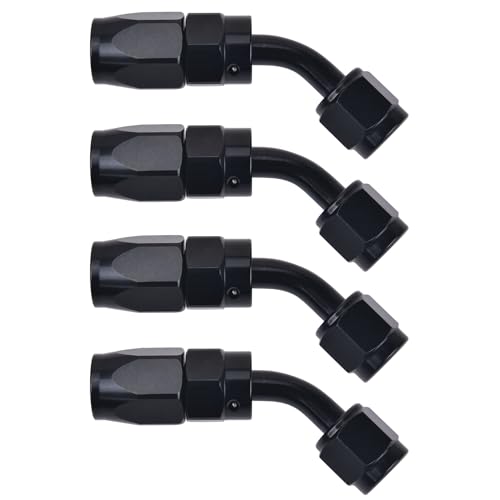 Image of EVIL ENERGY 10AN Hose End Fitting 45 Degree Swivel for CPE Braided Hose Black 4PCS