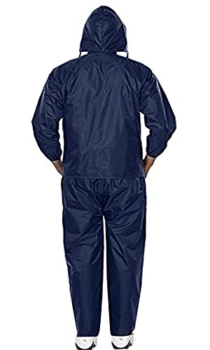 Image of Rain Suit Man s Boy's Solid Blue Colour Rain Suit With Cap