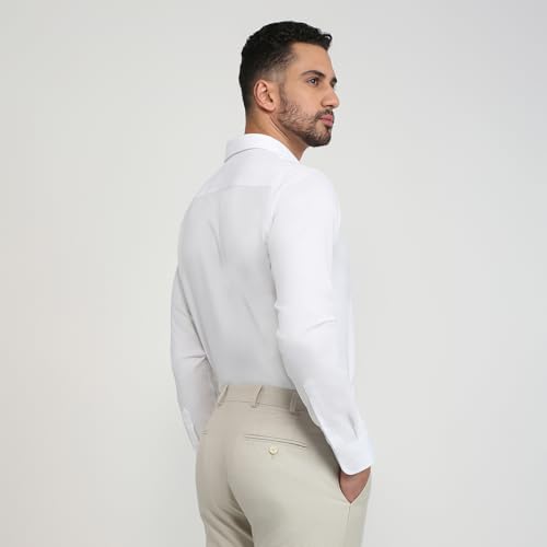 Image of Park Avenue Men Slim Fit Structure Pattern Pure Cotton Semi Cutaway Collar Full Sleeve Formal Shirt