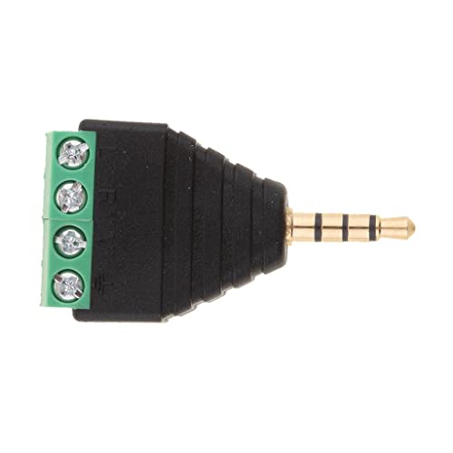 Image of 3.5mm 4 Pole Stereo TRRS Audio Vedio Male to 4 Screw Terminal Female Headphone Balum Converter Adapter