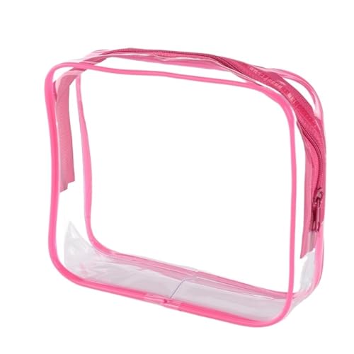 Trousse de toilette transparente de voyage rose lot de 2