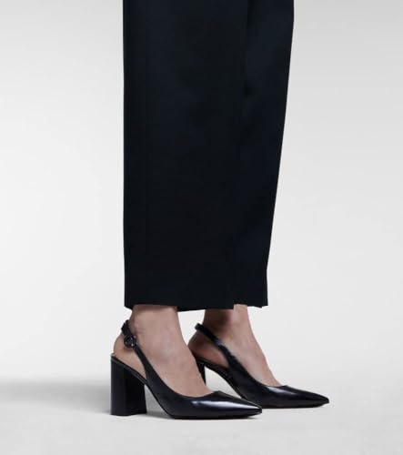 Women's Pointed Toe Block Heel Pumps Slingback Chunky Heel Slip On Work Party Dress Shoes2