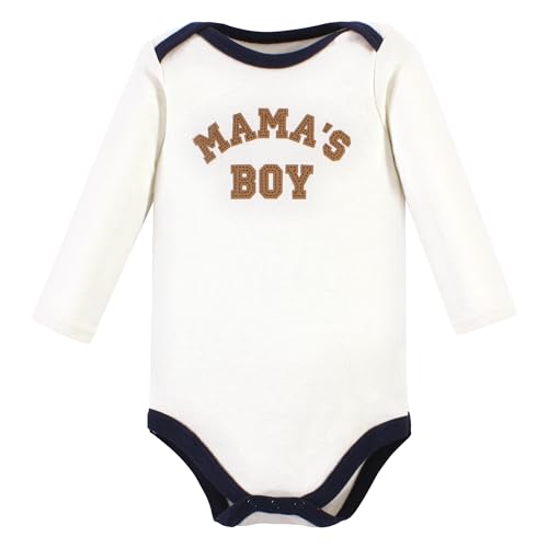 Image of Hudson Baby baby-boys Cotton Long-sleeve Bodysuits 5-pack