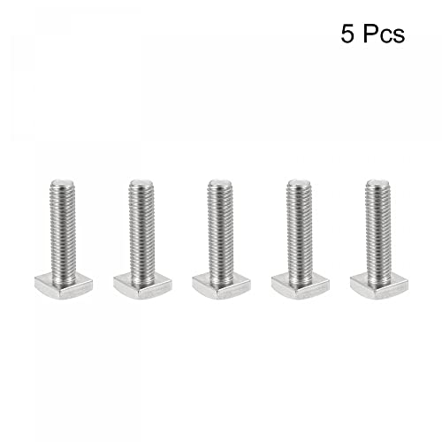 Image of uxcell Square Head Bolt, 5pcs M10x35mm Fully Thread 304 Stainless Steel Grade C Square Machine Screws