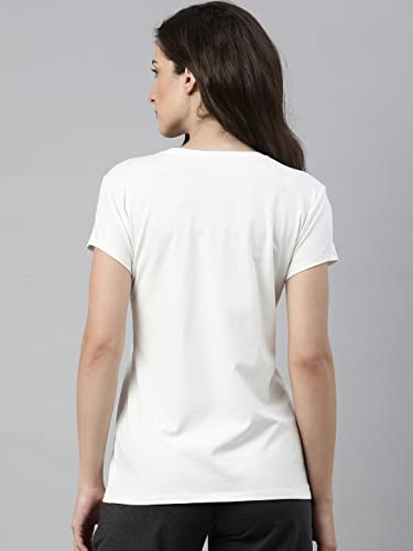 Image of Enamor Short Sleeve Crew Neck Regular Length Basic Crew T-Shirt - Slim Fit, Soft and Breathable Stretch Cotton - E147