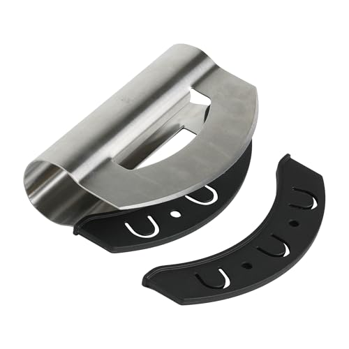 Mindful Design Stainless Steel Mezzaluna Salad & Vegetable Chopper with Protective Cover