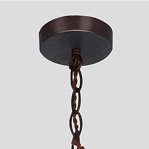 Suspension industrielle en métal de haute qualité style rétro cage noire E27 - 5