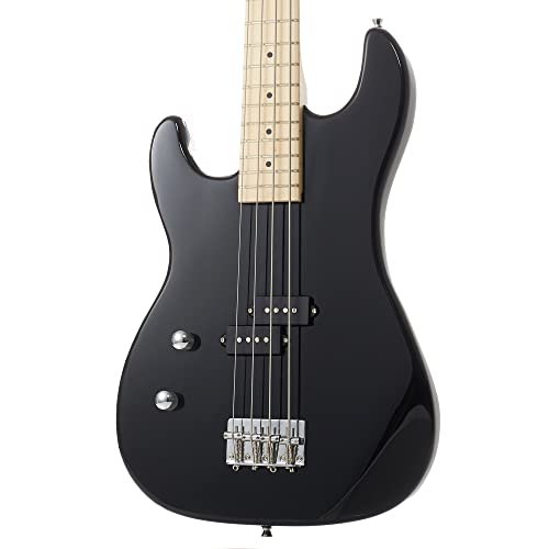 Davison Guitars Left Handed 4-String Electric Bass Guitar, Black - Full Size Beginner Kit With Gig Bag And Accessories #TOP1