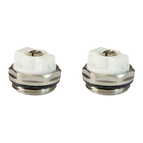 x2 Manual Radiator AIR Vent Bleed Plug Valve 1/2" BSP Cover