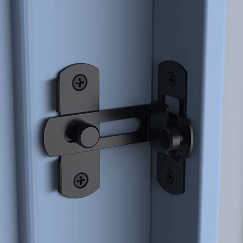 90 Degree Flip Sliding Barn Door Lock, Stainless Steel Angle Latch Buckle, Screen Door Stopper Hook Eye Lock for Barn Garden