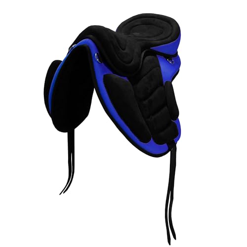 Brama West - Brama West Selle « Safety » Taille d'assise 18" – pour Tous Les Types de Chevaux – avec Sangle – Noir/Bleu