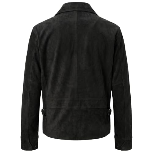 Image of Men's Suede Shirt Zipper Jacket Full Zip Casual Vintage Jackets Suede Leather Jackets for Mens