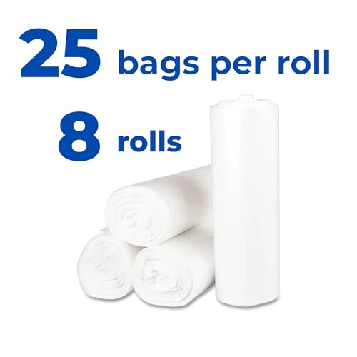 Image of Inteplast Group S434817N 48 inch Length x 43 inch Width x 17 Mic Thickness, Clear Color, HDPE Commercial Coreless Institutional Trash Can Liner (Case of 8 Roll, 25 Bags per Roll)