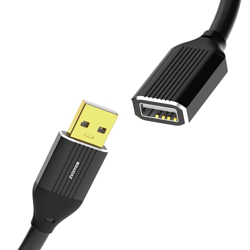 ZVOIYKM Active USB 2.0 Extension Cable 5FT(1.5M) with Built-in Chip, 480Mbps High Speed Data Transfer Male to Female Repeater Cord, in-Wall - Long USB Extender for VR, Printer, Hard Drive, Xbox, PC