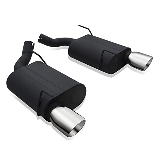 DNA Motoring CBE-UR-004 Pair of Axle-Back Exhaust Compatible with 2005-2010 Mustang 4.6L 5.4L, 4" OD IN / 2.5" OD Inlet / 2.5" OD Outlet