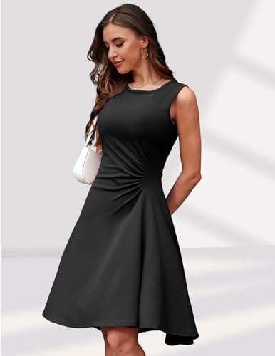 DRESSTELLS Women's Cocktail Party Dresses, Formal Wedding Guest Aline Ruched High Low Evening Dress 20252