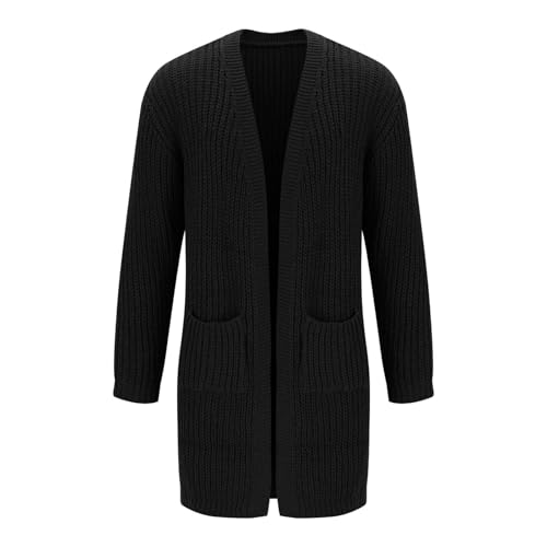 Men's Cardigan Sweaters Warm Baggy Open Front Sweater Knitted Lapel Big and Tall Fashion Lightweight Lounge Cardigan4