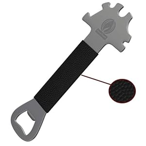 Cave Tools Bristle-Free Metal Grill Scraper – Includes Bottle Opener – Barbeque Brush Substitute – BBQ Grill Accessories, Stainless Steel