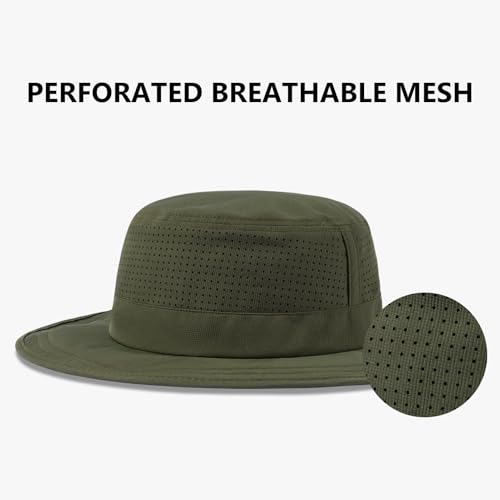 Image of UPF 50+ Bucket Sun Hat with Laser Perforated Mesh Cooling Adjustable Breathable Lightweight for Outdoor Men Women