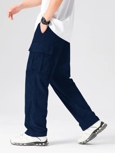 Image of Cargo Joggers for Men - Cotton Loose Fit Utility Pants with 6 Pockets | Durable Outdoor & Hiking Trousers